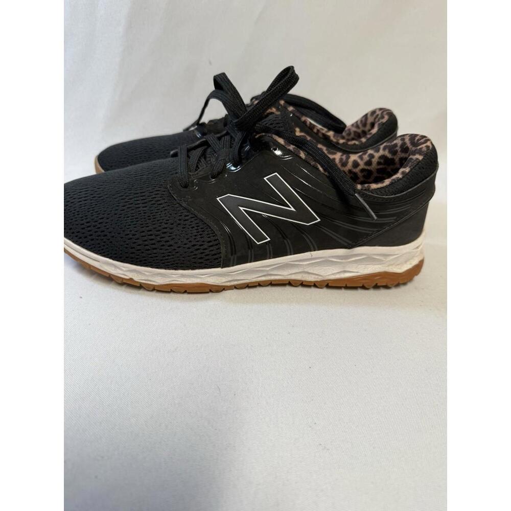 New Balance fresh foam breathe golf shoe black and leopard print size 10